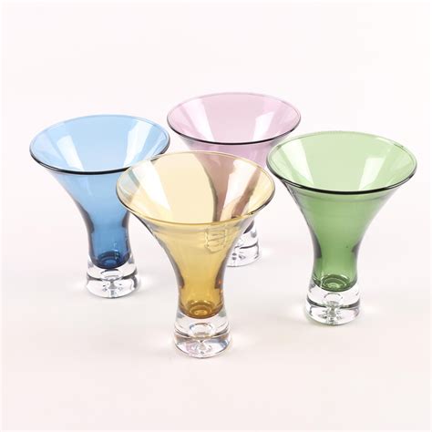 Contemporary Colored Martini Glasses Ebth