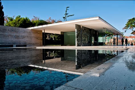 Barcelona Spain The Barcelona Pavilion Designed By Ludwig Mies Van Der Rohe Was The German