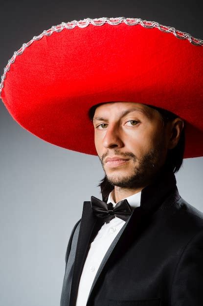 Premium Photo Young Mexican Man Wearing Sombrero