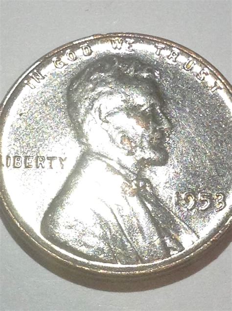 Silver Color 1953 Wheat Penny Coinage Very Unusual Color For Etsy