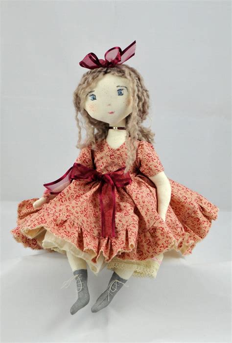 Handmade Doll Made In France Rag Doll Textile Doll Cloth Etsy Dolls