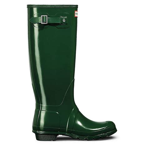 Womens Original Tall Gloss Wellington Boot Green Hunter Boots