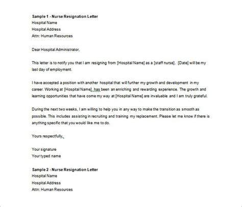 Resignation Letter Sample Word Doc