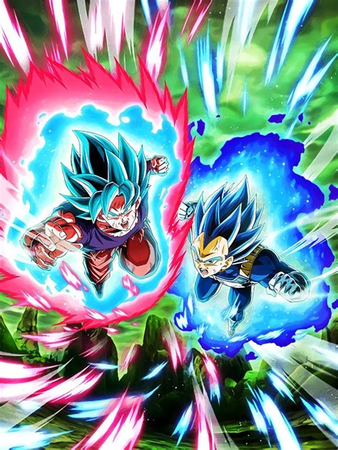 Lr Goku And Vegeta Super Saiyan Blue Dragon Ball Super Artwork Dragon