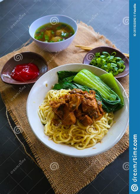 Mie Ayam Or Noodles Chicken Is Traditional Food From Indonesia Asia