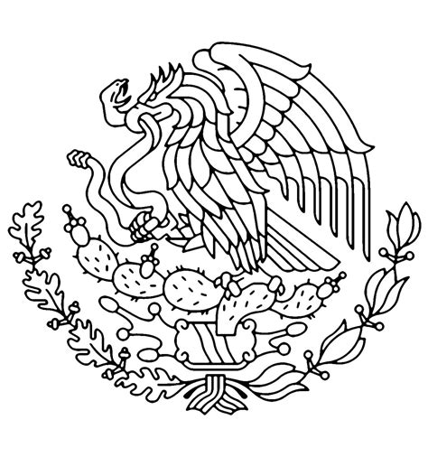 Dibujos De El Escudo Nacional De México Para Colorear Para Colorear