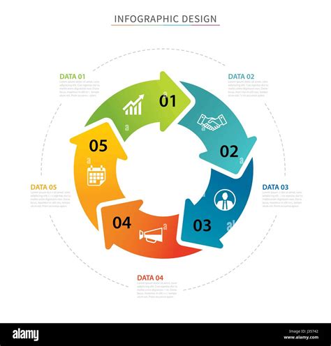 Business Circle Arrows Infographic Template With 5 Data Can Be Used