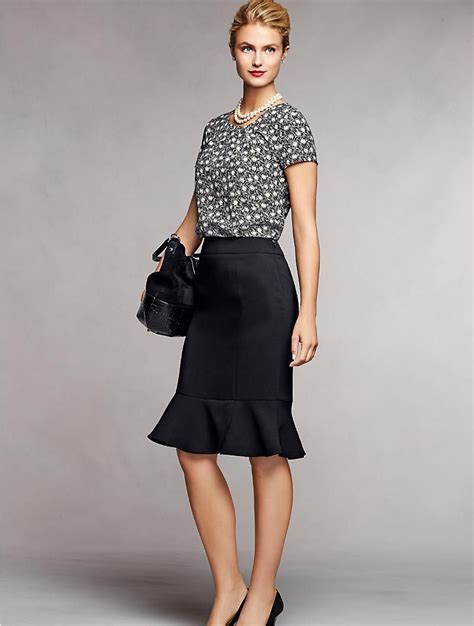 Talbots Seasonless Crepe Flounced Skirt Suits And Separates