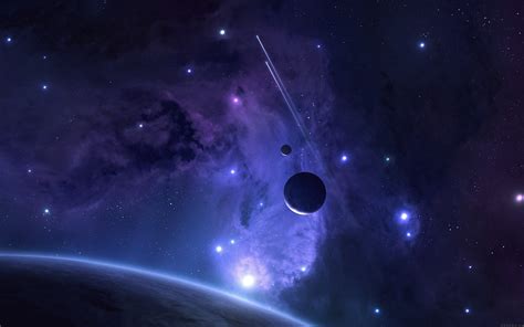 Mj44 Planets Space Abstract Blue Art Wallpaper