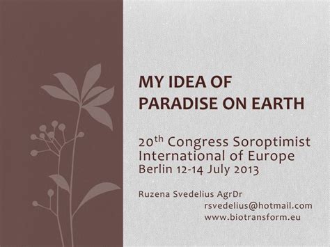 Ppt My Idea Of Paradise On Earth Powerpoint Presentation Free
