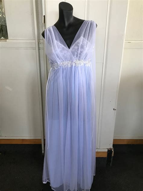 Gorgeous Nos 1960s Bri Nylon Grecian Goddess Nightgown Made Etsy