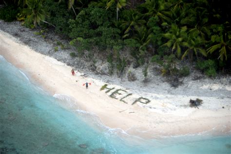 Rescued Castaways Spelled Help With Palm Fronds On Remote Pacific