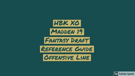 Essentially, you can turn franchise mode into a fantasy draft, if. Madden 19 - Fantasy Draft Reference Guide - Part 4 Offensive Line - YouTube