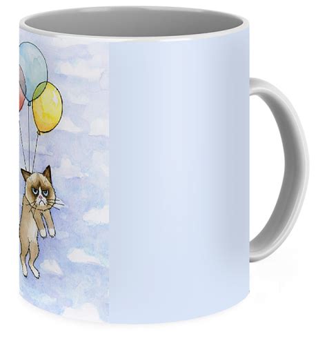 Grumpy Cat And Balloons Coffee Mug For Sale By Olga Shvartsur