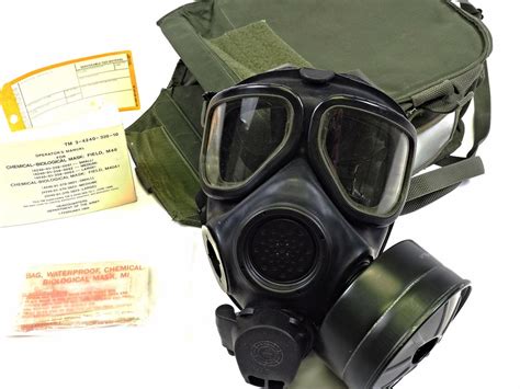 Genuine Us Military Field Gas Mask M40a1 Full Face Chemical Biological