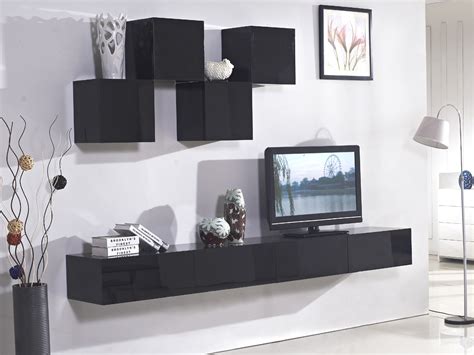 Galaxi Black Wall Mounted Tv Cabinet