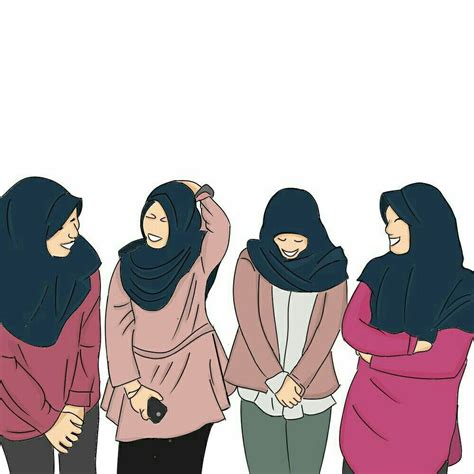 Gambar Anime Persahabatan Muslimah Terbaru