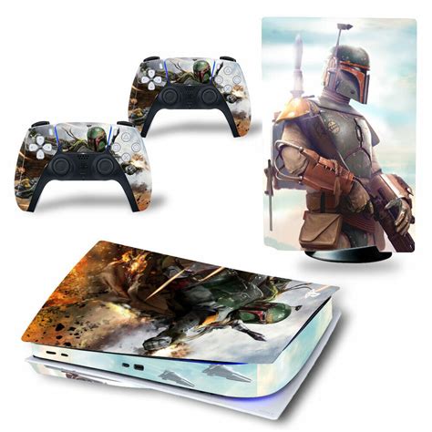 Disc Wrap Ps5 Console And Controllers Skin Decal Vinyl Star Wars Boba