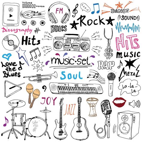 Articles De Musique Doodle Icons Set Croquis Dessinés à La Main Avec