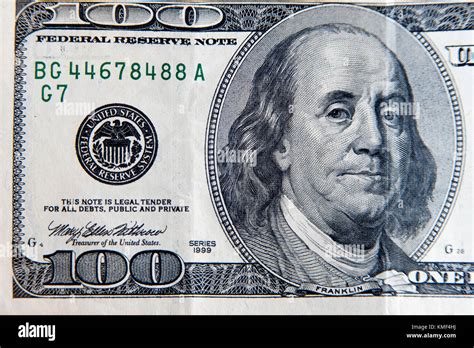 The United States One Hundred Dollar Bill 100 With Benjamin Franklin