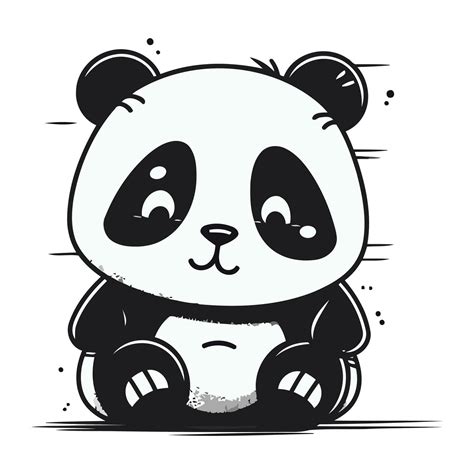 Cute Panda Bear Cartoon Vector Illustration Cute Panda Bear Animal