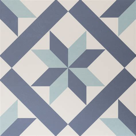 Hanoi Star Patterned Blue Floor Tiles Tile Mountain