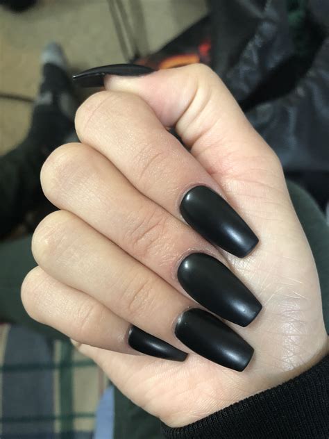 Matte black | Nail designs, Nails, Beauty
