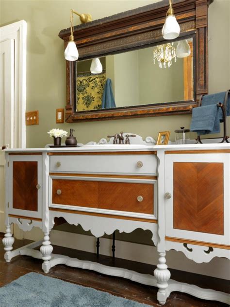 The bathroom vanity also can serve the important function of providing a clean, dry storage area for many of the items that are needed in the bathroom. Recycle Old Stuff To Make Small DIY Bathroom Vanities That ...