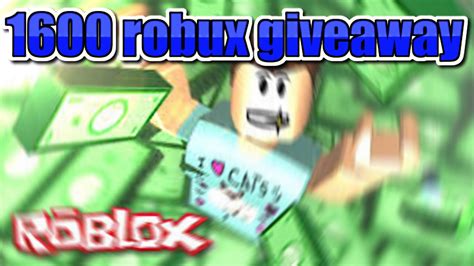 Big Robux Giveaway 1600 Robux Must Join Youtube