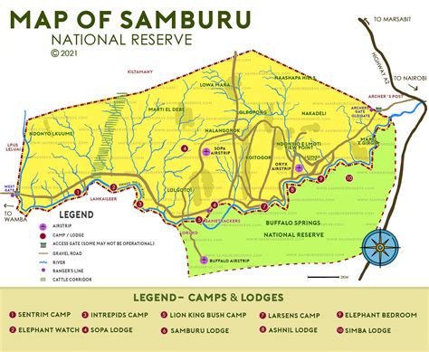 Samburu National Reserve Map Samburu National Reserve Kenya