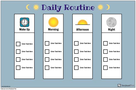 Make A Routine Chart Daily Routine Chart Template