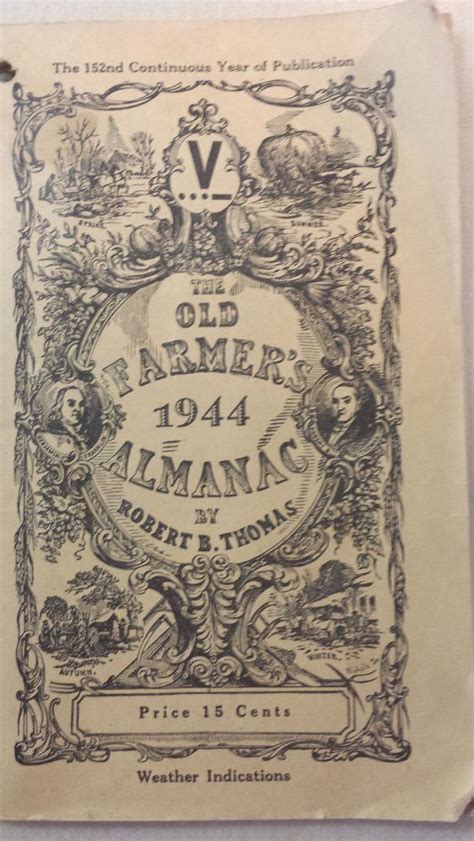 Old Farmers Almanac 1944 By Robert B Thomas Great Collectors Item