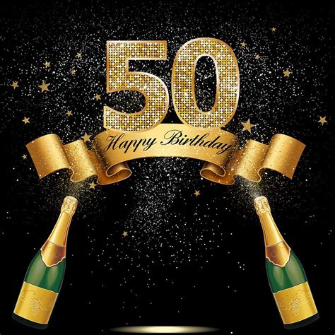Golden 50th Birthday Year Anniversary Celebration Party Etsy Happy