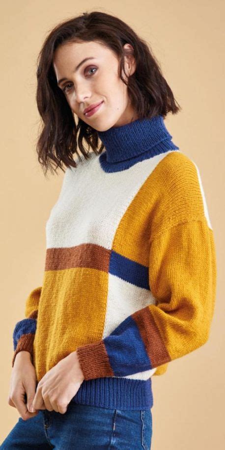 Colour Block Sweater Knitting Patterns Lets Knit Magazine Color