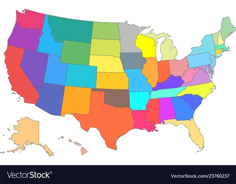 United States Map Color Coded Us States Map