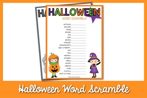 Free Halloween Word Scramble Printable