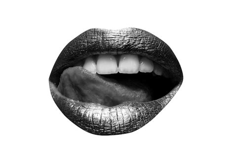Premium Photo Red Lips Mouth And Tongue Icon Poster And Banner Of