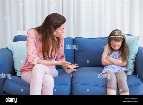 Mother Scolding Her Naughty Daughter Stock Photo Alamy