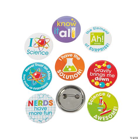 Science Party Mini Buttons Oriental Trading
