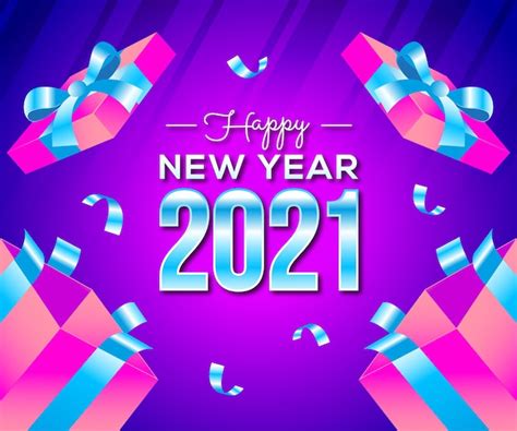 2021 Feliz Año Nuevo Fondo De Vacaciones Vector Premium