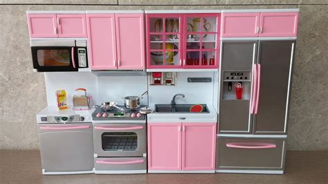Unboxing New Barbie Kitchen Set Deluxe Modern Toy Kitchen Battery Operated Doll Kitchen