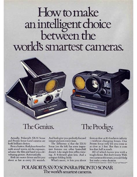Polaroid Camera Ad 1980 Magazine Page Sx 70 Sonar Pronto Etsy