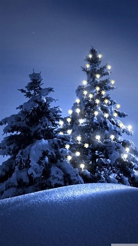 Christmas Tree Snow Wallpaper Wallpapersafari