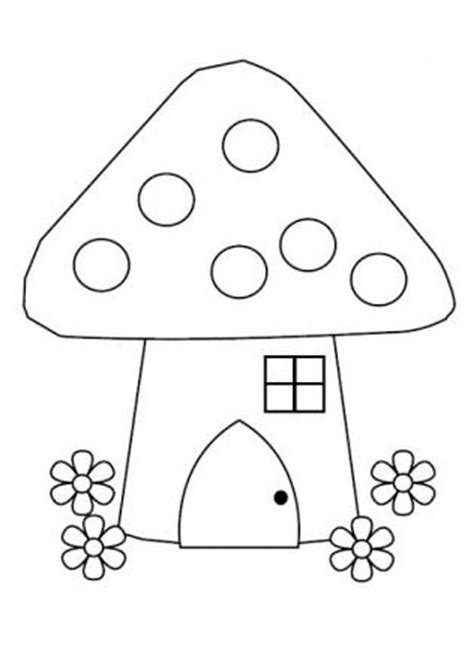 Coloring Pages | Mushroom House Coloring Page