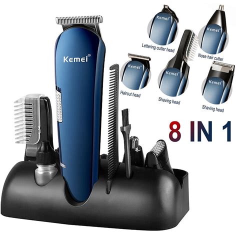 Houkiper 8 In 1 Rechargeable Cordless Electric Hair Clipper Men Body