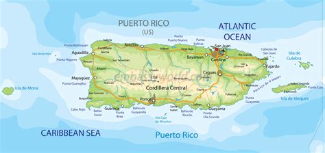 Puerto Rico Map And Puerto Rico Satellite Image