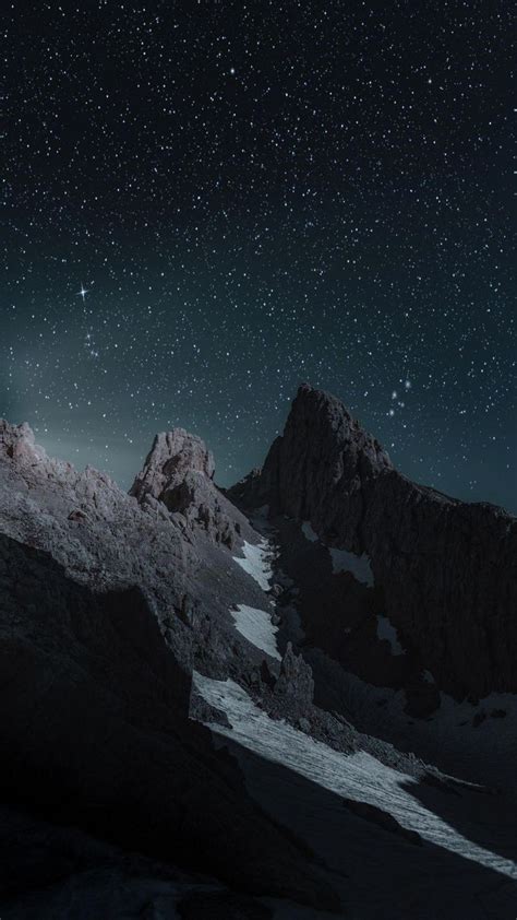 Dolomites Starry Night Mountains Italy Wallpaper Dark Iphone