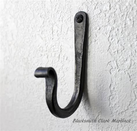 Single Wall Hook Black Metal Hook Blacksmith Hook Wall Hook Etsy