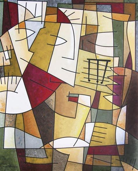 Contemporary Cubism Art Print Sax Solo Chicago Skyline Art