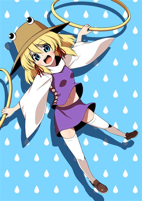 Safebooru 1girl Blonde Hair Blue Hair Hair Ribbon Hat Jewelry Moriya Suwako Moyashi Artist